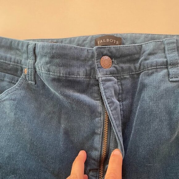 Talbots Pant Trouser Corduroy Teal Straight Leg Classic Winter Preppy Stretch - Picture 3 of 9